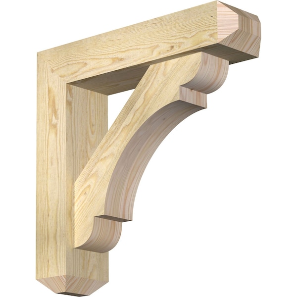 Ekena Millwork Olympic Craftsman Rough Sawn Bracket w/ Offset Brace, Douglas Fir, 6"W x 24"D x 24"H BKT0604X24X24OLY04RDF - main